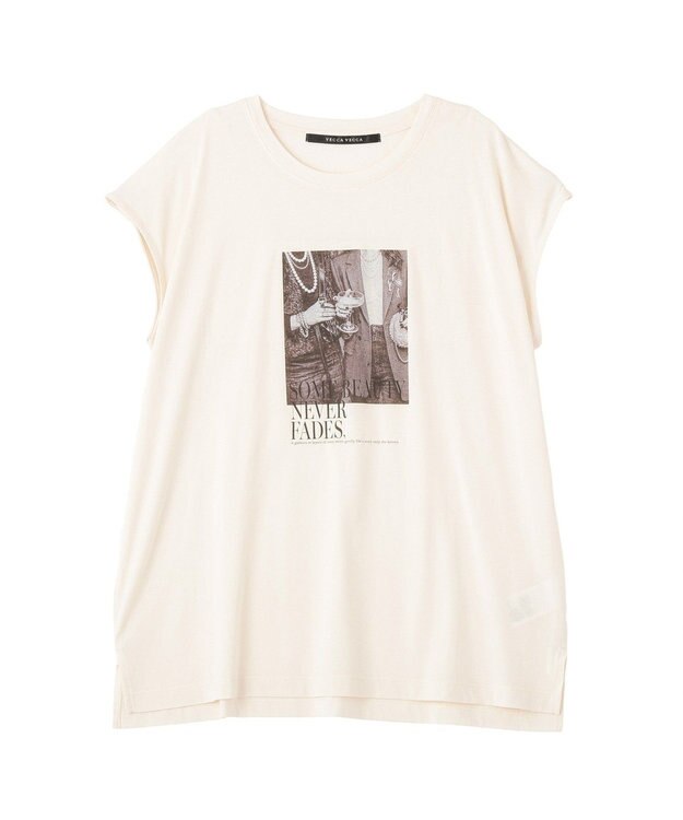 YECCA VECCA フォトプリントノースリーブTee Off White