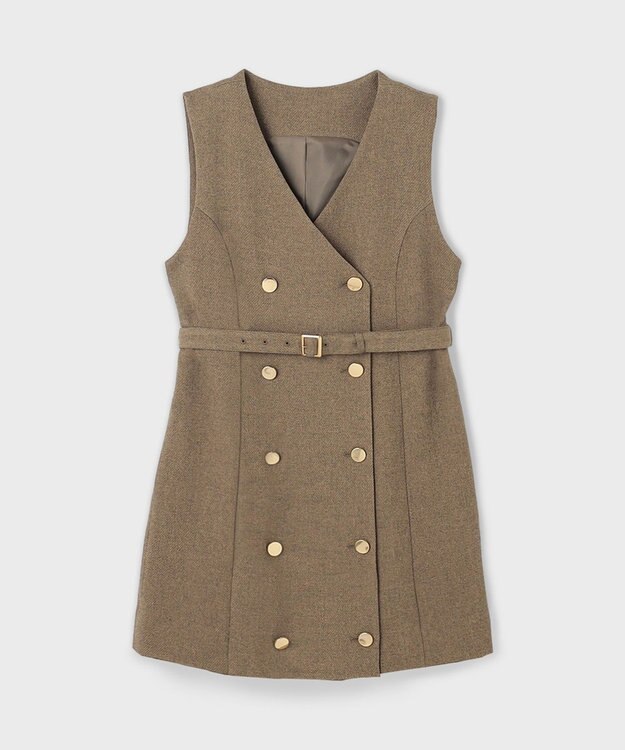 GRACE CONTINENTAL カルゼコンビジレワンピース キャメル