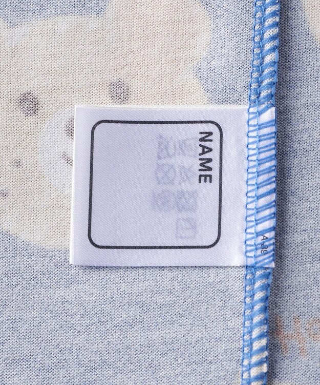 MIKI HOUSE HOT BISCUITS 【80-120cm】 ビーンズフェイスプリント 腹巻き付き長袖パジャマ ストームブルー