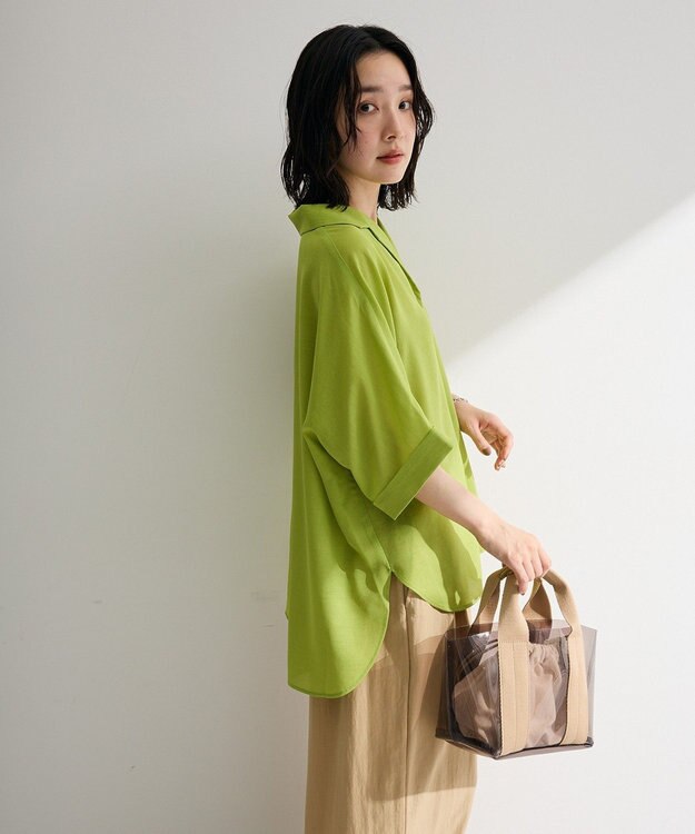Green Parks 【WEB限定】開襟シアージャケット風シャツⅡ Green