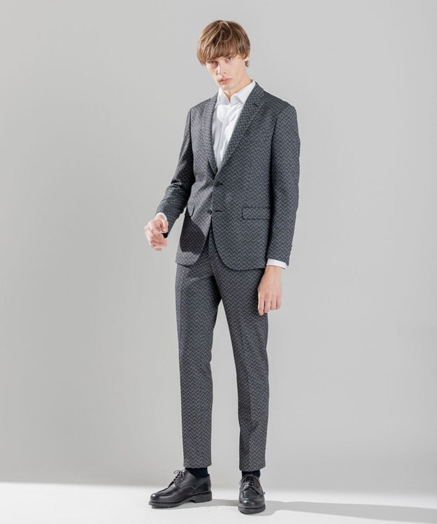 JOSEPH HOMME ツイルヘリンボンクレイジー　イタリアンカラー ホワイト系