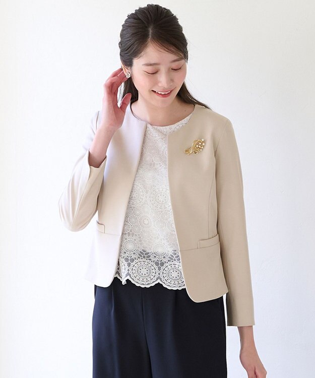 ANY SIS 【洗える】ドビーライト ジャケット ベージュ