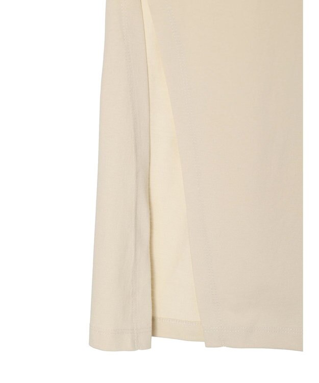 Green Parks 汗じみ防止クルーネックスリットチュニック Ecru