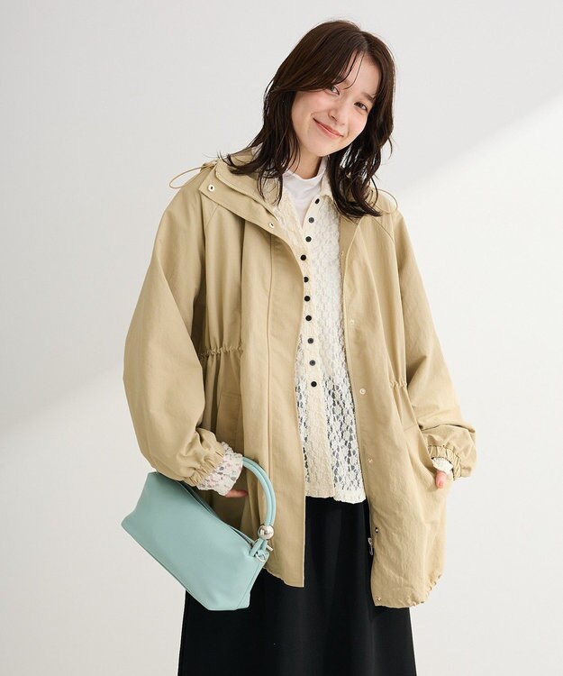 Green Parks 撥水加工ミディ丈マウンテンパーカー Beige