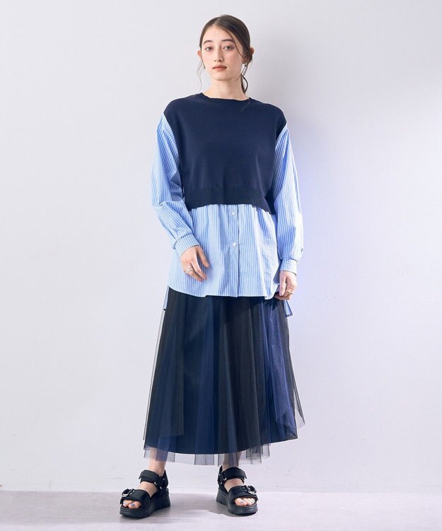 YECCA VECCA 【2点SET】マルチwayチュールスカート Navy