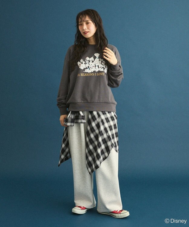 Green Parks １０１匹わんちゃん／プリント裏毛スウェット Charcoal Gray