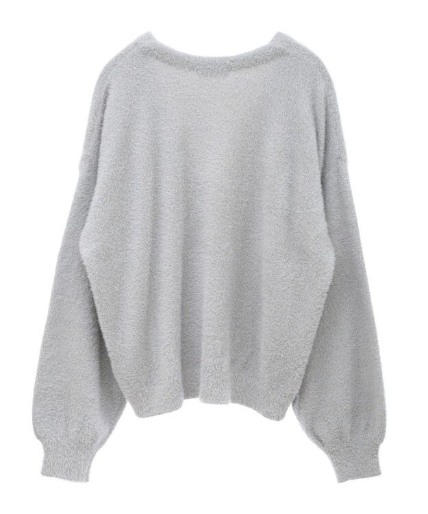 earth music&ecology ミニラメシャギーカーディガン Light Gray