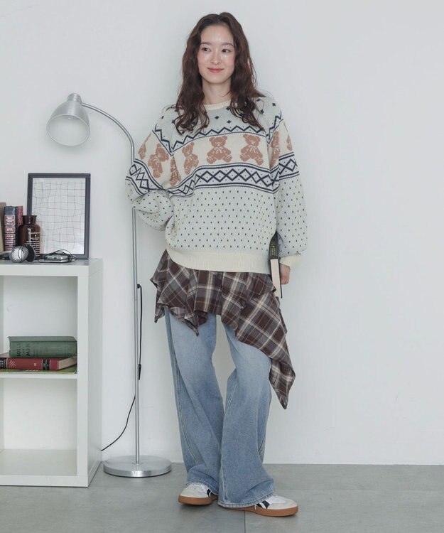 WEGO ノルディックベアニットプルーバー ホワイト