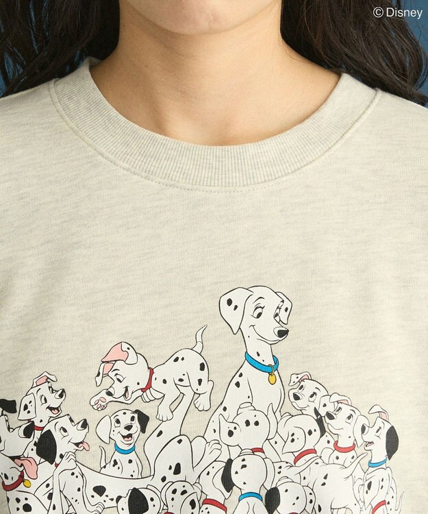 Green Parks １０１匹わんちゃん／プリント裏毛スウェット Oatmeal