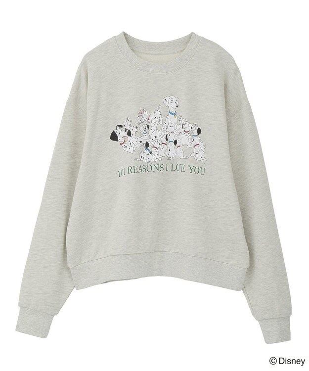 Green Parks １０１匹わんちゃん／プリント裏毛スウェット Oatmeal