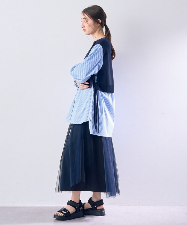 YECCA VECCA 【2点SET】マルチwayチュールスカート Navy