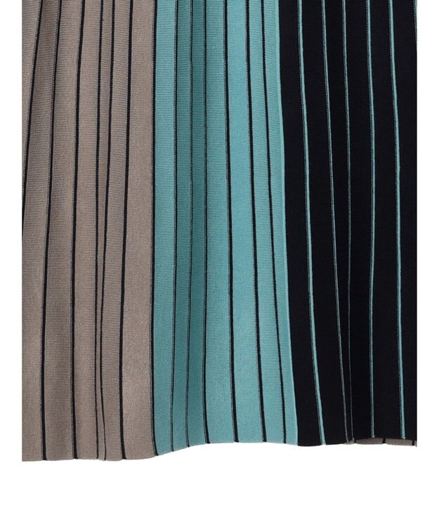 CRAFT STANDARD BOUTIQUE マルチストライプバイカラーニットスカート Navy