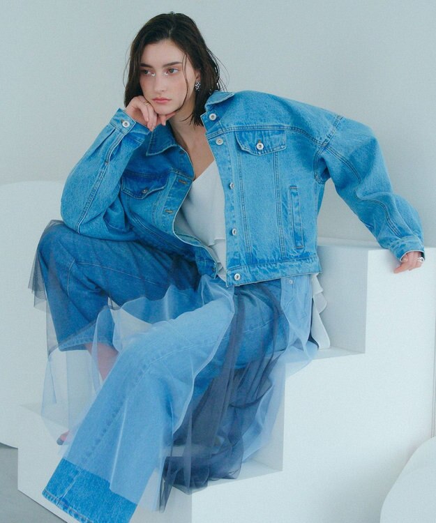 YECCA VECCA 【2点SET】マルチwayチュールスカート Sax