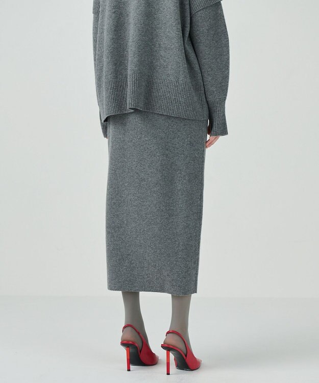 GRACE CONTINENTAL クーマラムニットスカート グレー