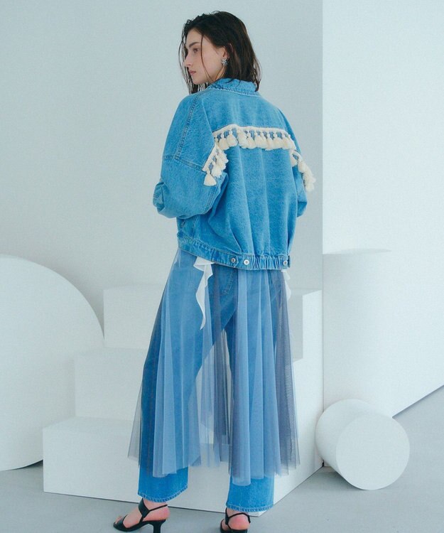 YECCA VECCA 【2点SET】マルチwayチュールスカート Sax