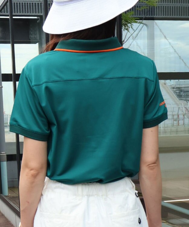 PW CIRCULUS 【WOMEN】【ストレッチ/UVケア】フェイクレイヤード カノコ ポロシャツ ゴルフウェア レディース グリーン系