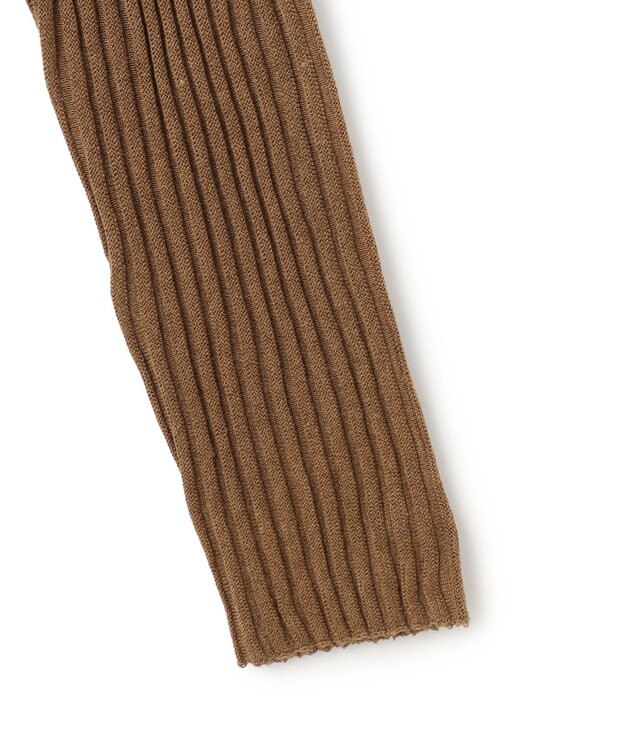 uncrave シアーストライプニット タートルトップス キャメル