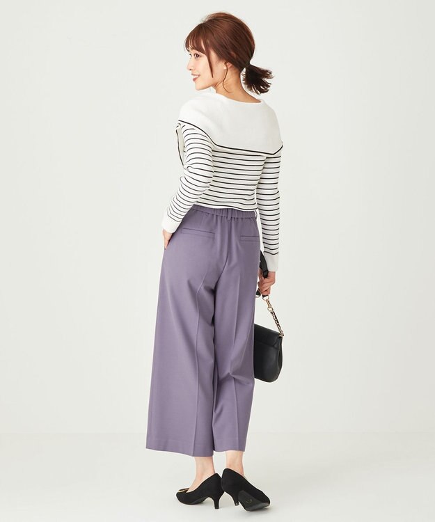 ANY SIS 【洗える】ビックカラーリブ ニット アイボリー×ネイビー