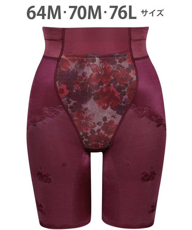 Wing ガードル 【ハミデンヌ】 ウエストのハミ肉すっきりカバー ロング丈 KQ2785 ウイング／ワコール エンジ