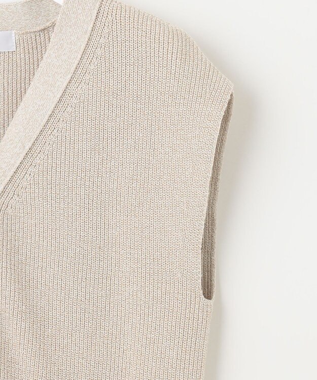 J.PRESS LADIES 【洗える】 シネコットン ニットジレ ベージュ系