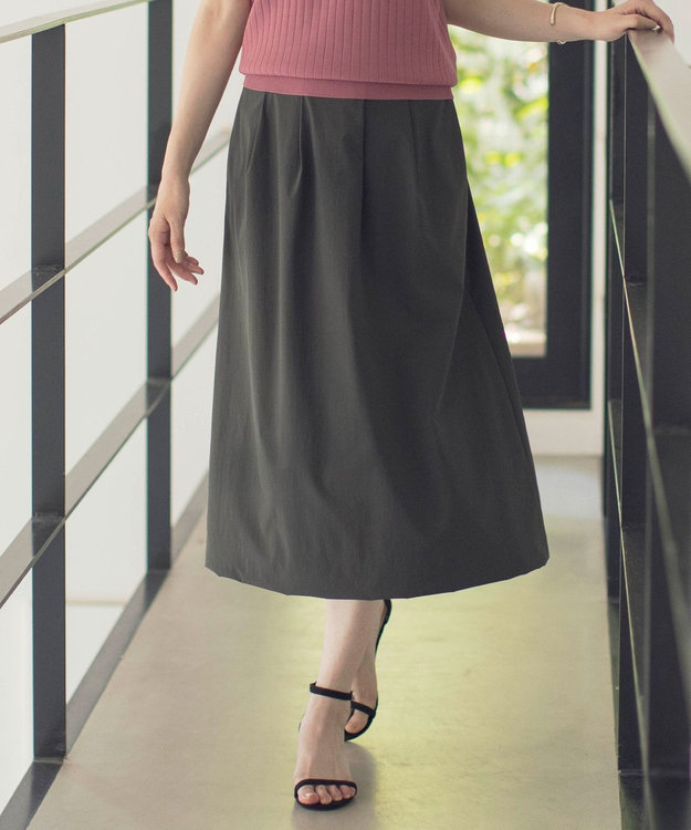 J.PRESS LADIES L 【洗える・撥水・接触冷感】アウトフィッター バルーン スカート グレー系