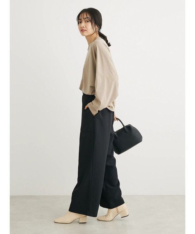 Green Parks ・ＳＵＧＡＲ　ＳＰＯＯＮ　タックワイドパンツ Black