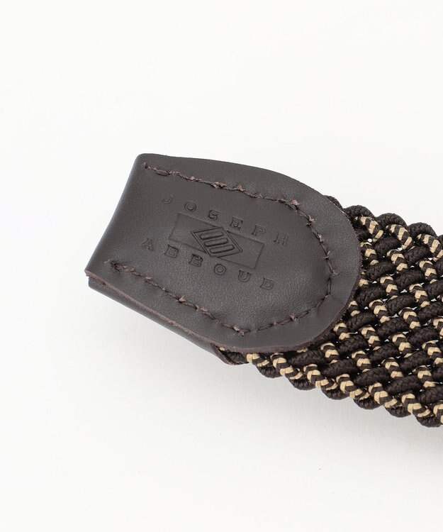 JOSEPH ABBOUD  【イタリア素材・ストレッチ・日本製】 ストレッチミックスメッシュ ベルト ダークブラウン系