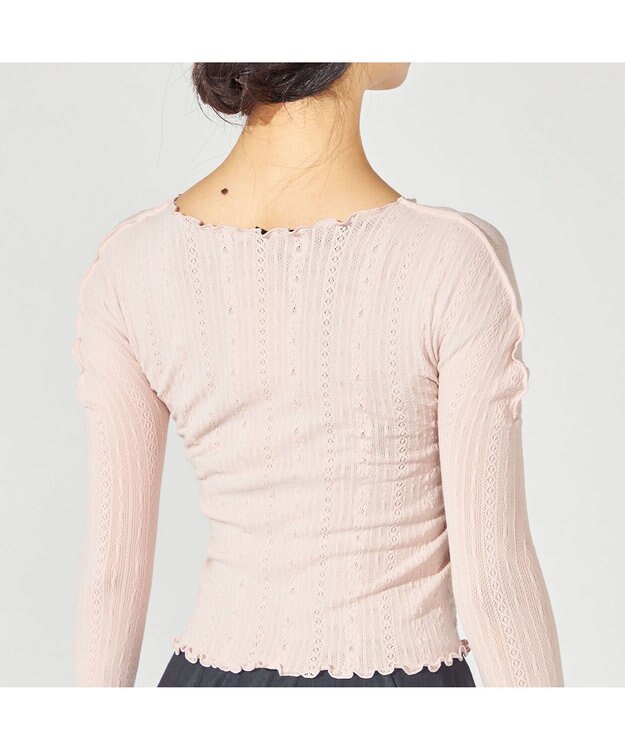 Chacott 【ノーソーイングニット】メロウニットトップ グレイッシュローズ