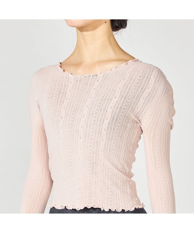 Chacott 【ノーソーイングニット】メロウニットトップ グレイッシュローズ