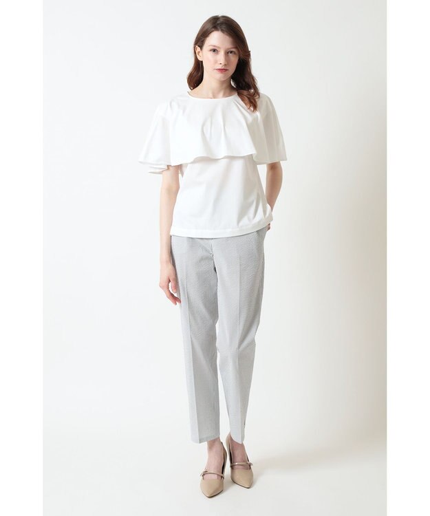 DAKS COOL MAX シアサッカークロップドパンツ グレー