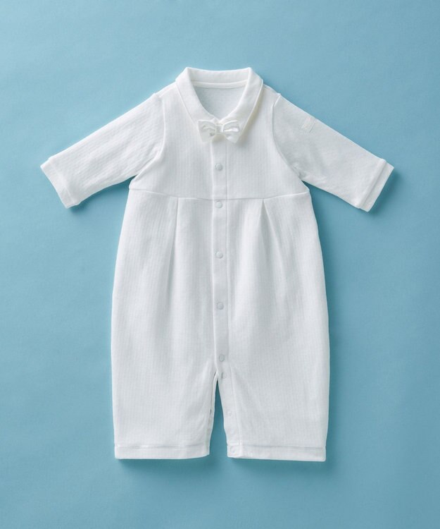 MIKI HOUSE HOT BISCUITS 【ミキハウス】 ツーウェイオールセットタキシード風【秋冬向け】 白