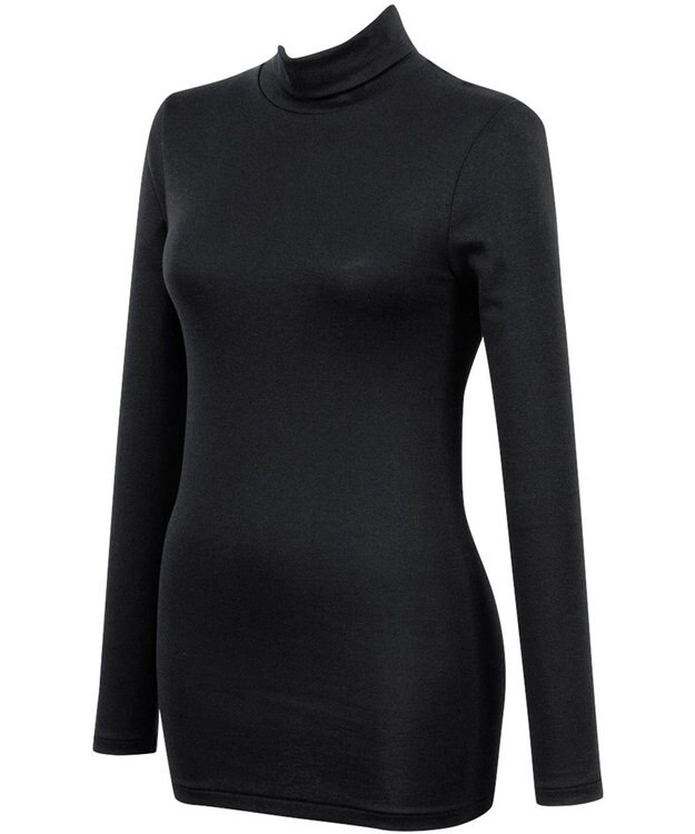 Wing あったかインナー オーガニックコットン100%(肌側) やさしい肌ざわり ムレにくい 【綿の贅沢 オーガニック】 9分袖 長袖 タートルネック 秋 冬 EL4032 ウイング／ワコール ブラック