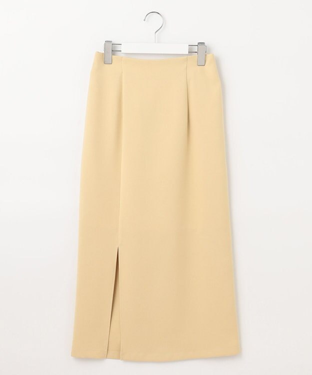 Feroux ソフトツイルナロースリット スカート イエロー系