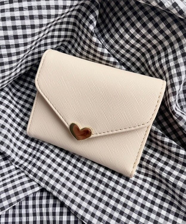 WEGO ハートレターミニウォレット オフホワイト