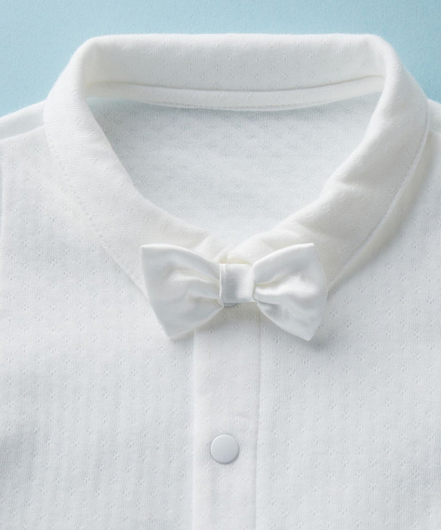 MIKI HOUSE HOT BISCUITS 【ミキハウス】 ツーウェイオールセットタキシード風【秋冬向け】 白