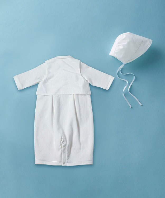 MIKI HOUSE HOT BISCUITS 【ミキハウス】 ツーウェイオールセットタキシード風【秋冬向け】 白