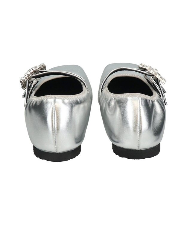 Bridget Birkin 【PARADIS COULEUR】ビジューバックルダブルストラップバレエ シルバー