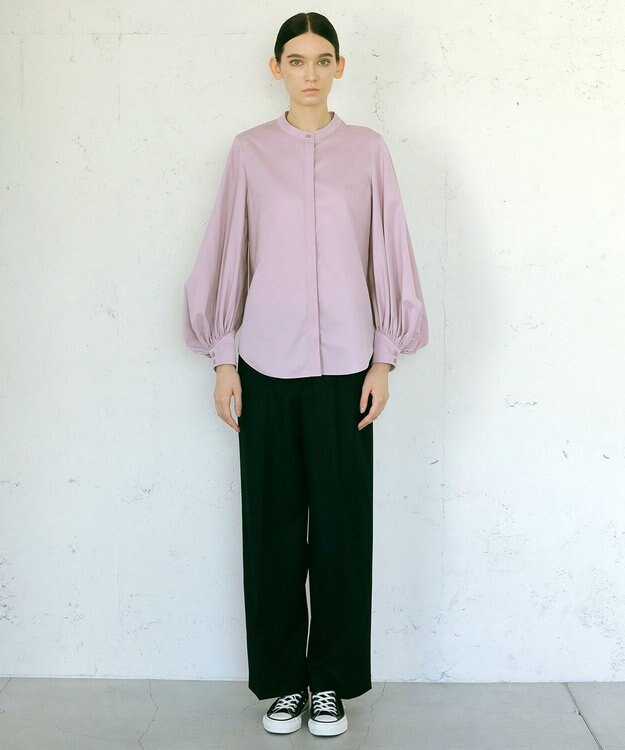 23区 L 【CLASSY.1月号掲載】ウールミルドストレッチ ワイドパンツ ブラック系