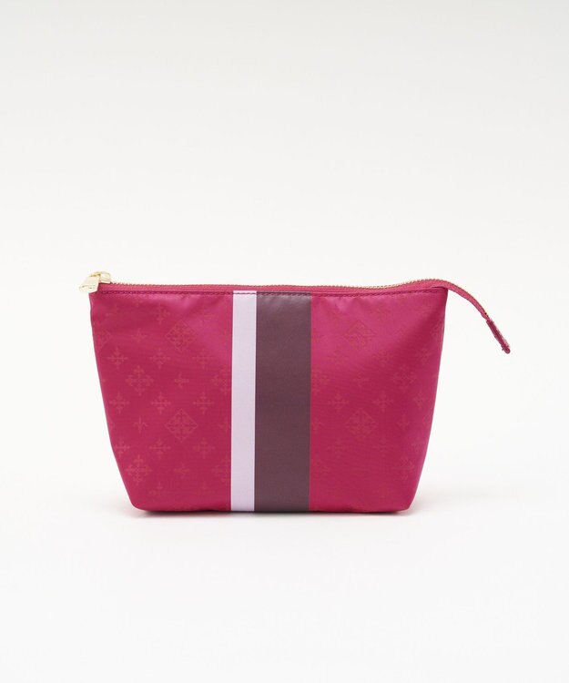 russet ラインプリントポーチ M(Z-226) Cherry