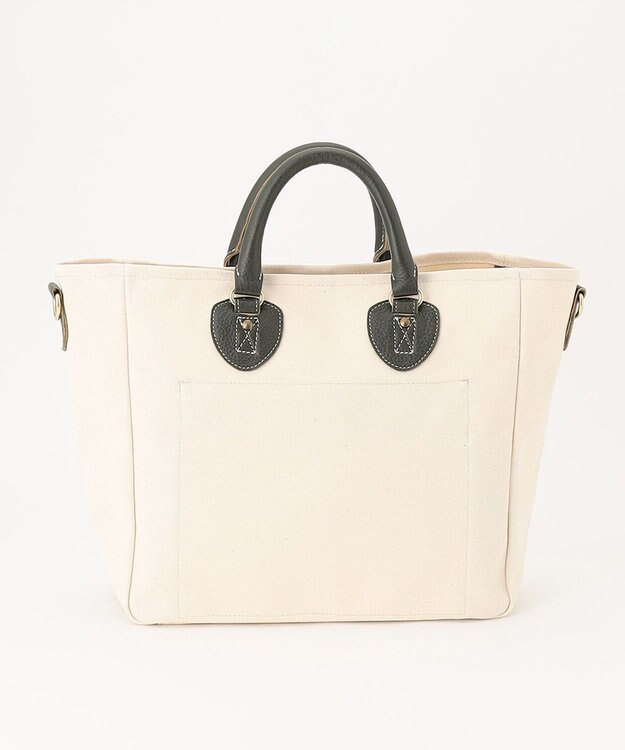 UNBILLION Otias 8号キャンバスシュリンクレザートートバッグ カーキ