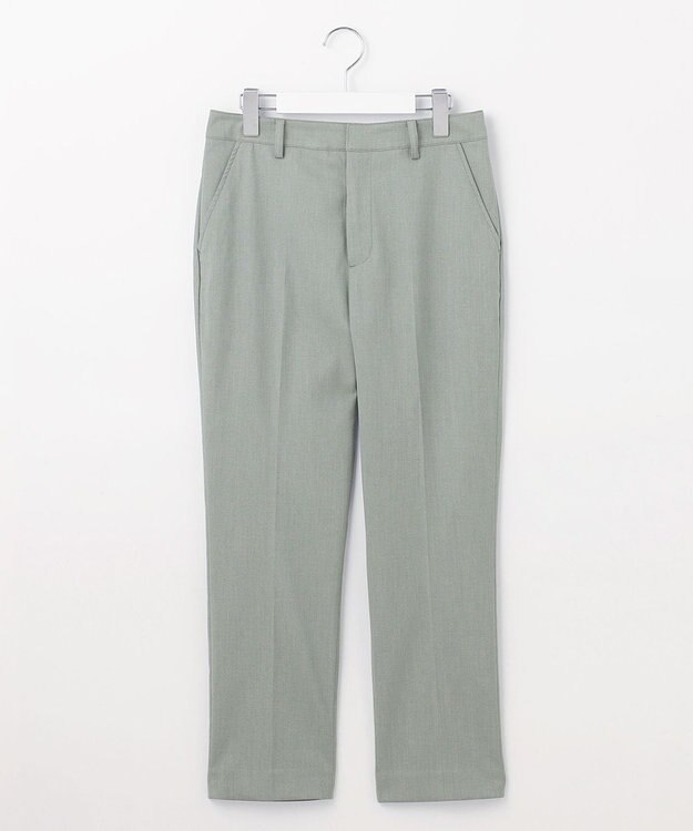 J.PRESS LADIES S 【洗える】シャークスキン テーパード パンツ スモーキーグリーン系