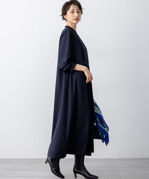 23区 L 【洗える】TWビエラ ブザム ワンピース ネイビー系