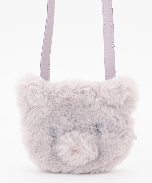 ANY KIDS アニマル移動ポケットポシェット ラベンダー×ネコ