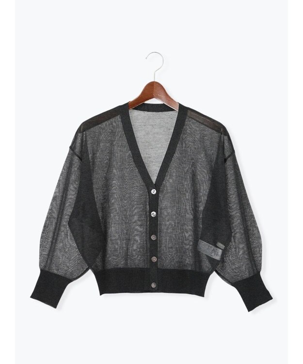 Te chichi Levita14GVネックカーディガン チャコールグレー