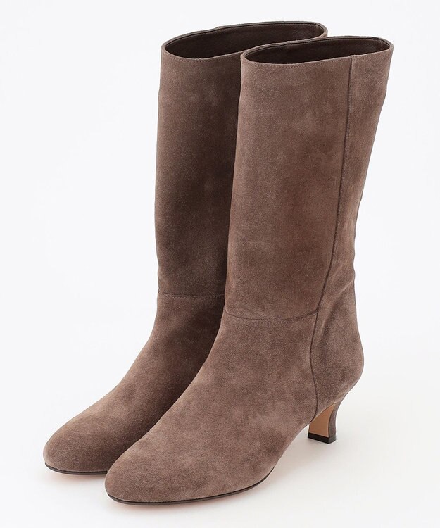 23区 スウェード ヒール ブーツ ブラウン系