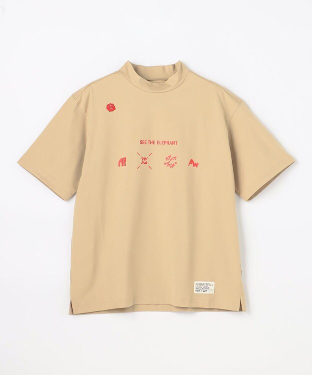 PW CIRCULUS 【WOMEN】アニマルグラフィックモックネック  ゴルフウェア レディース ベージュ系