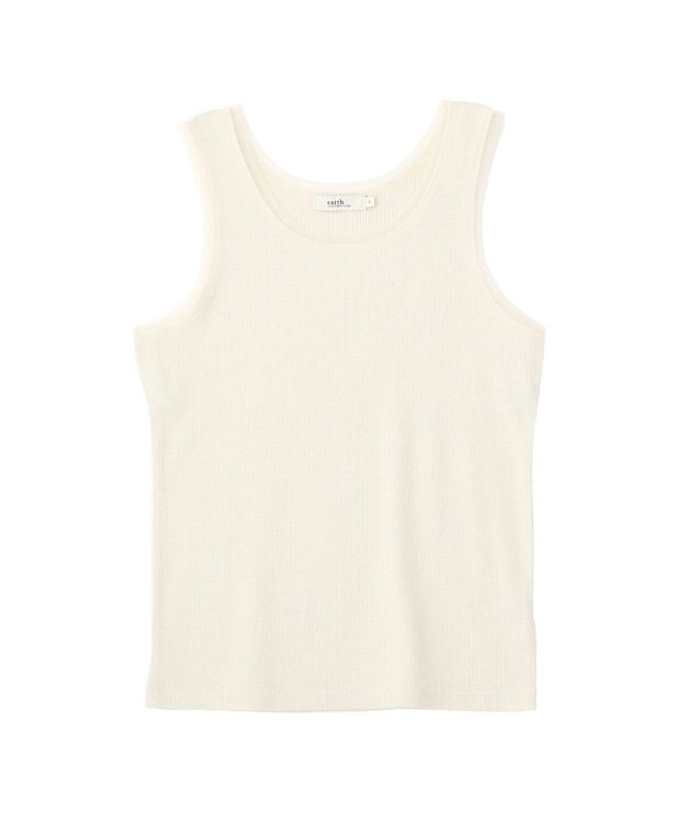 earth music&ecology エッジチュールラメテレコタンクトップ Ivory