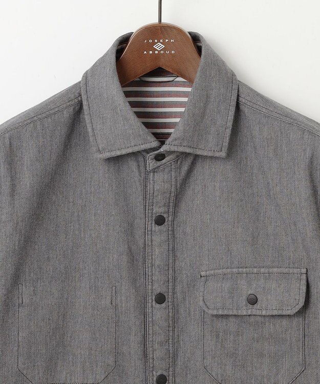 JOSEPH ABBOUD 【キングサイズ・2WAY・25AW】リバーシブルシャツ ライトグレー系