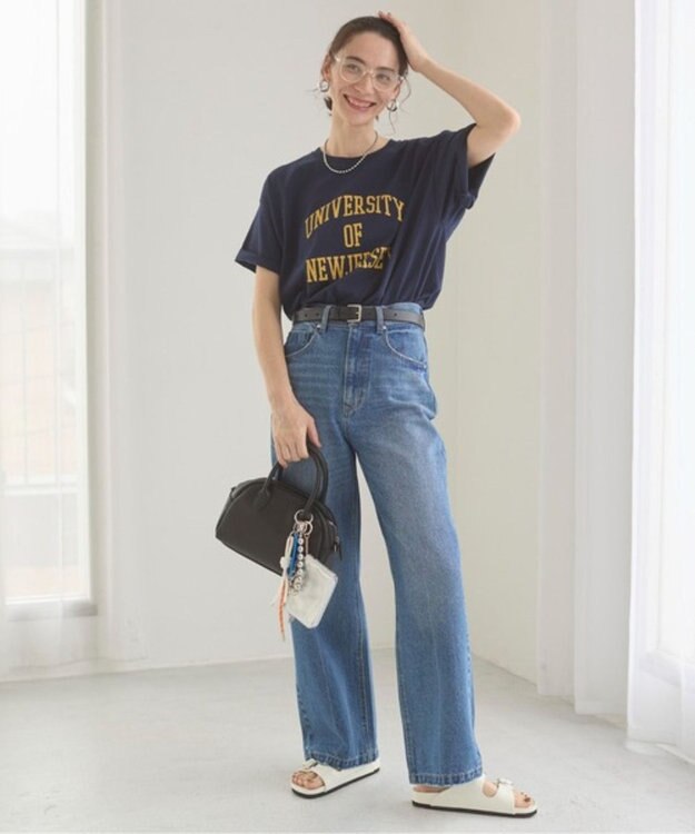 WEGO 【ANGIE VINTAGE】カレッジロゴプリントTee ネイビー