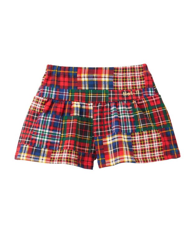 MIKI HOUSE HOT BISCUITS 【80-120cm】 チェック柄 キュロットスカート 赤